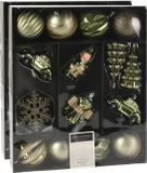 Merkloos / Sans marque Koopman International 40x stuks kerstballen en kersthangers figuurtjes groen kunststof