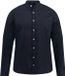 JP 1880 Heren Linnenmix Overhemd Lange Mouwen Opstaande Kraag Donkermarine XL