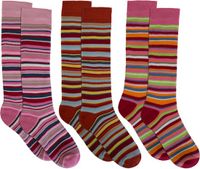 normani 3 paar thermokniekousen voor enfants roze/rood/felroze maat 35-38