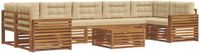 vidaXL Hoek loungeset 7 zitplaatsen Acacia hout Natuurlijk en beige