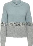 Only Maine Trui - Dames Sweater - Arona Sliver Sequins/Light Grey Mel