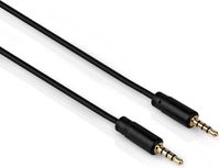 Allteq Jack kabel - 4-Polig - Male naar Male - Niet afgeschermd - Verguld - 3.5mm - 1.5 meter - Zwart