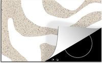 Merkloos KitchenYeah® Inductie beschermer 80x52 cm - Abstract - Terrazzo - Design - Beige
