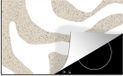 Merkloos KitchenYeah® Inductie beschermer 80x52 cm - Abstract - Terrazzo - Design - Beige