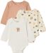 Vertbaudet Lot de 3 barboteuses bébé à manches longues noisette
