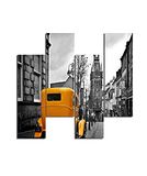 Homemania Muurfoto, 4 steden en landschappen per woonkamer, meerkleurig, 76 x 0,3 x 50 cm, HM204PMDF55, MDF