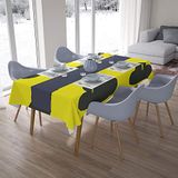 Bonamaison Tafelkleed, Anti-Mold, Sneldrogend, Waterdicht, 100% Polyester Tafellaken, Neon Geel, Rook, 140 x 200 Cm
