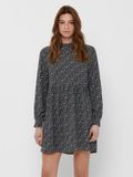 JDY Vrouwen Lange Mouw Jurk Bloemenprint Mini Ruche Kleding Hooggesloten Dijlengte JDYPIPER