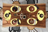Merkloos Ovale placemats - Waterverf Geel Marmer print - 6 stuks