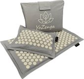 YoZenga Premium Spijkermat Graceful Grey met Lotus Spikes | Acupressuur Mat met Kokosvezel Vulling & Boekweitkussen | Stressverlichting, Pijnverlichting, Yoga & Ontspanning | Inclusief Draagtas
