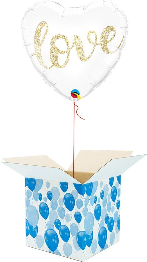 Hartjes Folieballon - Helium Ballon Hart - Valentijnsdag - Wit/Goud