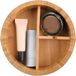 Spirella Alais Cosmetica-organizer met individueel verstelbare vakken, opbergdoos voor make-up en sieraden, 13,5 x 5 cm, met spiegel als deksel, bamboe