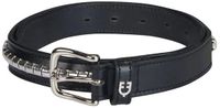 Equestro Clincher Riem Leer Zwart/Zilver 80 cm Unisex
