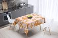 Bonamaison Tafelkleed, Anti-Mold, Sneldrogend, Waterdicht, 100% Polyester Tafellaken, Oranje, gebroken wit, 140 x 140 Cm - Ontworpen en Vervaardigd in Turkije