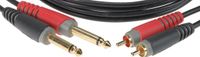 Klotz Cinch - jackkabel, 2 m goudcontacten, AT-CJ0200 - Audio kabel