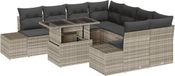 vidaXL Tuinbank Set Lichtgrijs Polyrattan
