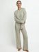 Admas Comfy Dames Pyjama Rondhals Lange Mouw – Grijs/Groen - XL