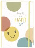 Hartung Notitieboek A5 met elastieken band - Every day is a happy day - 92 pagina's gelinieerd - semi harde kaft