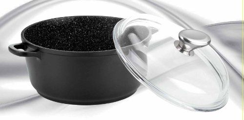Pradel Excellence 52399M Kookpan - 24 x 19 cm - Zwart - Met Glazen Deksel