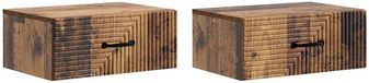 vidaXL Muurbevestigde Nachttafel Oud Hout 49 x 34,5 x 20 cm