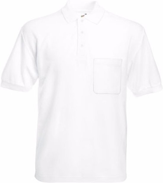 Fruit of the Loom Wit poloshirt korte mouw voor heren XL 54