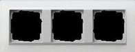 Gira Event afdekraam 3-voudig aluminium/opaque wit