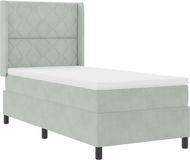 vidaXL Boxspringbed Hoofdeinde Lichtgrijs 90 x 200 cm Velours