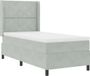 vidaXL Boxspringbed Hoofdeinde Lichtgrijs 90 x 200 cm Velours