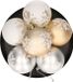 Gerim Boules de Noël - 18 pièces - 6 cm - Plastique - Or/Blanc/Argent