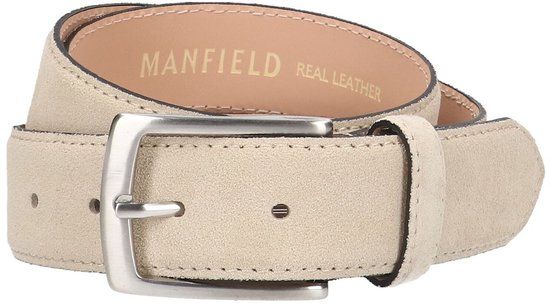 Manfield Heren Beige Suède Riem Maat 85