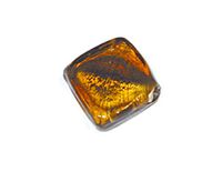 Parels Glazen parel vierkant transparant goud 3 x 3,2 cm 500 g 38 U