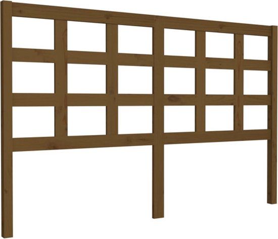 vidaXL Hoofdbord 156x4x100 cm massief grenenhout honingbruin