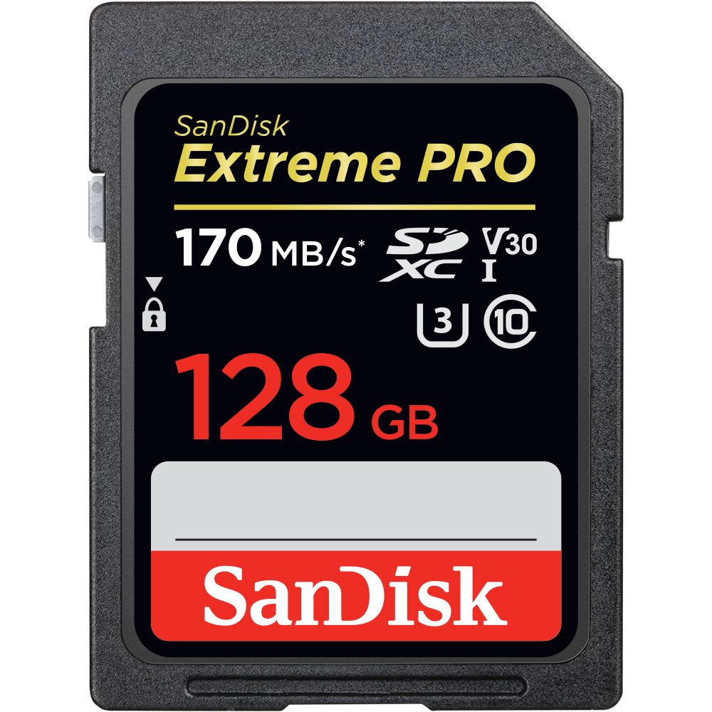 SanDisk Extreme PRO SDXC - 128GB - UHS-I - Class 10 - V30 - 170MB/s