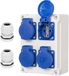 Prise murale avec 4 prises Schuko IP54 4x230V - Coffret de distribution IP67 pour bâtiments Coffret de distribution de prises