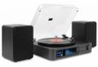 Audizio Norfolk Platine vinyle avec enceintes et Bluetooth, radio DAB+, noir