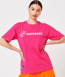 Superdry Dames tshirt Code Sl Applique Loose Tee Raspberry Sorbet