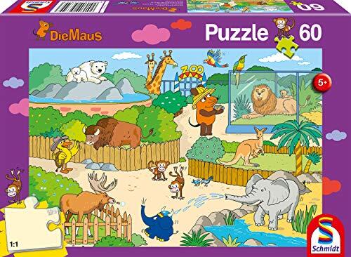 Schmidt Spiele 56349 Sendung Zoo, Die Muis, kinderpuzzel, 60 delen, kleurrijk