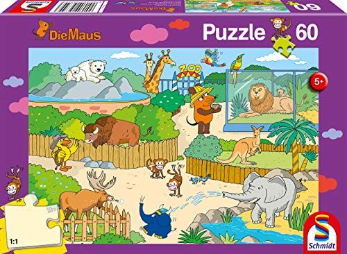 Schmidt Spiele 56349 Sendung Zoo, Die Muis - Kinderpuzzel - 60 delen - Kleurrijk