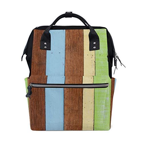 MONTOJ Kleurrijke Grungy Board Patroon canvas Reistas Campus Rugzak - 5701637648720