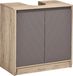 Meuble bas pour lavabo en bois de chêne/gris