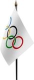 Merkloos Olympische Spelen Mini Vlaggetje op Stok 10 x 15 cm Polyester Multi Kleur Themafeest