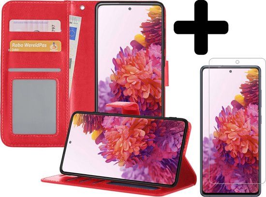 LUQ Samsung Galaxy S20 FE Book Case Hoesje - Rood - Met Screenprotector