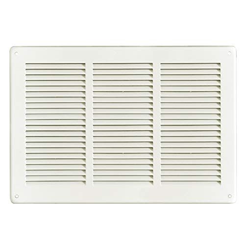 Ventilatierooster rechthoekig wit gelakt blik 340 x 240 mm