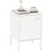 Homcom Table de chevet en acier blanc bout de canapé avec étagère réglable pour chambre