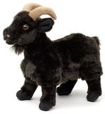 UNI-TOYS Berggeit zwart - 29 cm (lengte) - pluche geit - pluche dier, knuffeldier