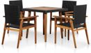 vidaXL - 5-delige - Tuinset - poly - rattan - zwart - en - bruin