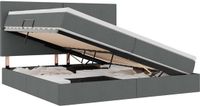 vidaXL Opbergbed met matras, donkergrijs, 200 x 200 cm, stof