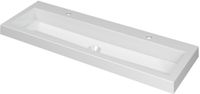 Wastafel INK Dock Wastafel Polystone met 2 Kraangaten - 1200x400x60 mm - Glans Wit