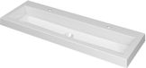 Wastafel INK Dock Wastafel Polystone met 2 Kraangaten - 1200x400x60 mm - Glans Wit