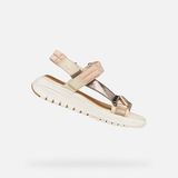 Geox D FLEXTRIDE S DAMES Sandalen - Melkwit/Donkerbeige - Maat 38